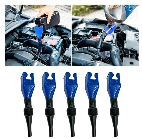 JNNJ 5 Pièces Entonnoir à Essence Pour Voiture, Entonnoirs De Carburant De Bouche Plastique Flexibles, Entonnoir De Carburant Bouche, Entonnoir à Essence Pour Moto, Voiture, Essence(Bleu)
