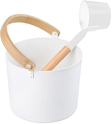 Seau pour sauna, ensemble seau pour sauna et louche de 7 litres | set cuillère avec manche long, sauna pour sauna, spa, ne se décolore pas, durable