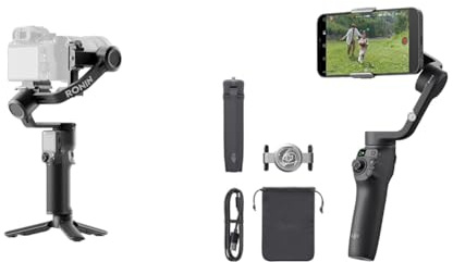 DJI RS 3 Mini & Osmo Mobile 6 Gimbal-Stabilisator für Smartphones, 3-Achsen-Handy-Gimbal, integrierter Verlängerungsstab, Objektverfolgung, tragbar und faltbar, Vlogging, YouTube TikTok, Slate Gray