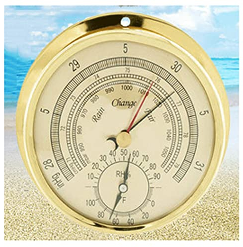 LINFFER Innenthermometer, Außentemperaturmesser, Traditionelle Barometer-Wetterstation Luftdruck-Temperatur-Feuchtigkeitsmessung 3-in-1 (Farbe: A) (Color : B)