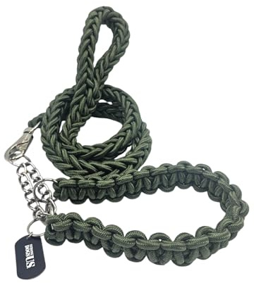 Power-Leash Chrome/das Starke Hundeleine-Set für deinen Begleiter (Grün, S)