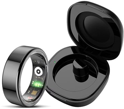 Smart Ring Android Smartringe für Herren Damen Fitness Tracker Ring Schlaftracker Smartring Fitnessring Schrittzähler Fitnesstracker IOS Herzfrequenz Pulsmesser Sport Gesundheitsring Schwarz Rosegold