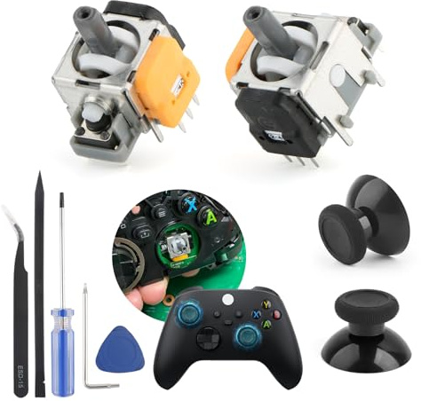 Hall Effect Joysticks for Xbox Series S/X Stick Replacement 3D Analog Sensor Module Series S/X Joystick Thumbstick Controller Accessories Parts with Repair Tools(2Pack)