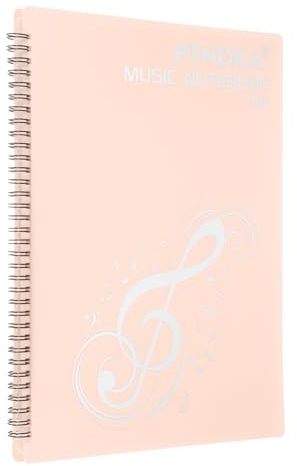 QUARKZMAN 20 Hüllen 40 Seiten Notenmappe A4 21.6 x 28cm Hellrosa | Präsentationsmappe Spiralbinder Organizer Chormappe, Wasserdicht, für Klavier Gitarre Violine Notenblätter Papier
