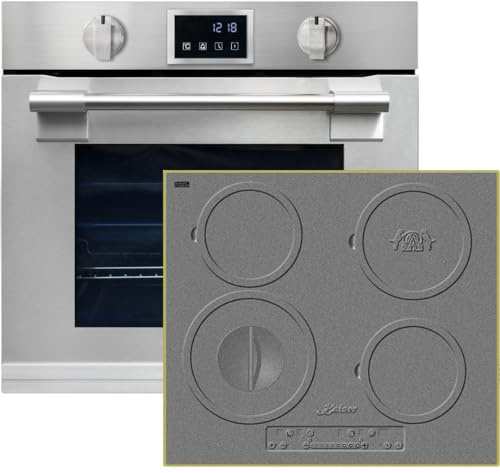 Kaiser EH 6339+KCT 6705 RI Cuisinière encastrable XXL 86L avec Pyrolyse & AirFry, écran tactile, bouton rotatif, plaque de cuisson électrique 60 cm, 4 zones de cuisson, QuickHeat