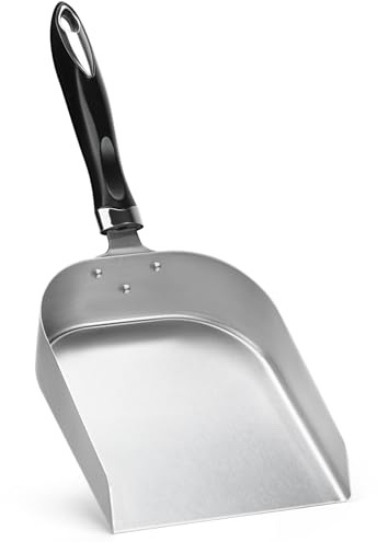 onlyfire Grillschaufel Edelstahl, Plancha Grillschaufel mit Griff, Multifunktional Grillwender, BBQ Grillspachtel für Grillplatten und Teppanyaki, Pfannenwender, Kohleschaufel