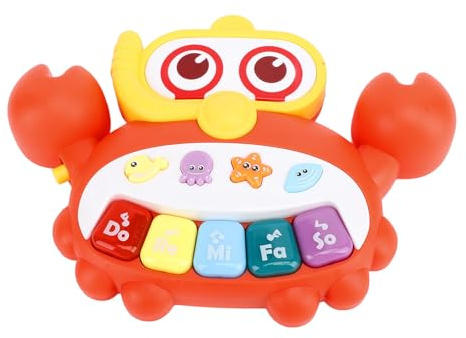 Light Up Baby Piano Toy Multifunction Early Education Crab Shaped Infant Keyboard Toys for Baby Girls Boys