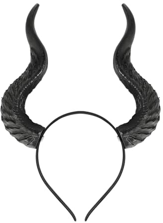 SIQITECH Teufelshörner Haarreif Halloween Ochsenhorn Haarschmuck 1 stück Dämon Hörner Stirnband Damen Herren Ochsenstirnband Kostüm Requisiten Schaf Horn Stirnband für Halloween Karneval Kostümparty