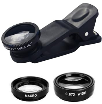 Fischaugenobjektiv Für Telefone - Kameraobjektiv 3-in-1-Kit | Telefonkameraobjektiv 180 ° Fisheye-Objektiv 10-Fach Makroobjektiv 0,67-Fach Weitwinkelobjektiv Für -Smartphone- -Desig