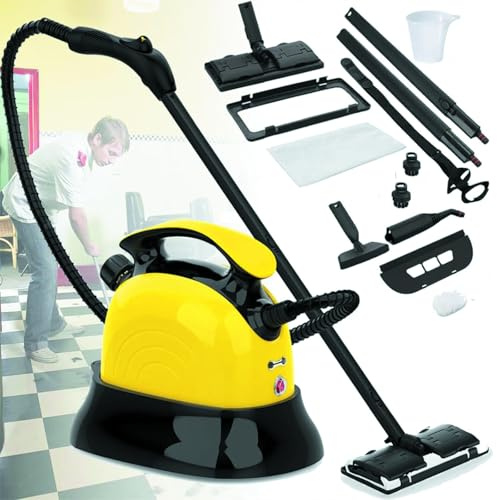 Pulitore a vapore con accessori multiuso, potente vaporizzatore multiuso per sedili auto, tappezzeria, divano, bagno e cucina, scopa a vapore grande per pavimenti