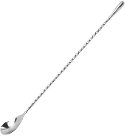 Cocktail Spoon, Bartender Tools Stainless Steel Bar Long Handle Mixing Spoon, Dessert Tea Coffee Spoon for Kitchen Bar(30cm,Silver)