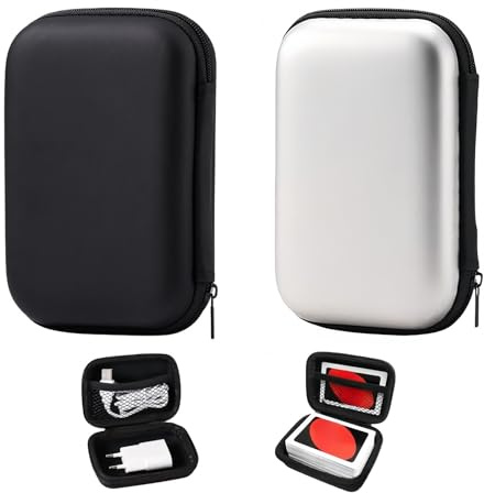 VYNZOR 2 Stück Spielkarten Box, Robuste Kartenbox für Spielkarten Etui für UNO Kartenspiel Phase 10 Kartenspiel Cabo Kartenspiel,Für UNO flip kartenspiel,Schwarz、Silber