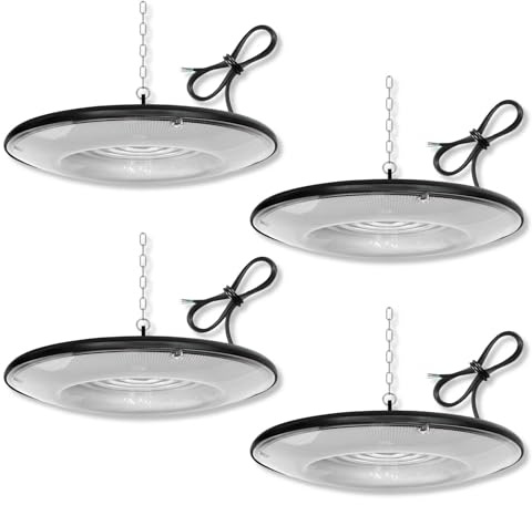 Sigmaled lighting, Lampada LED UFO per Capannone 150W 15.000lm, Faro IP65, Bianco Freddo 6000K, Illuminazione Industriale Luci per Officina Magazzini Garage, Proiettore industriale High Bay, pack 4