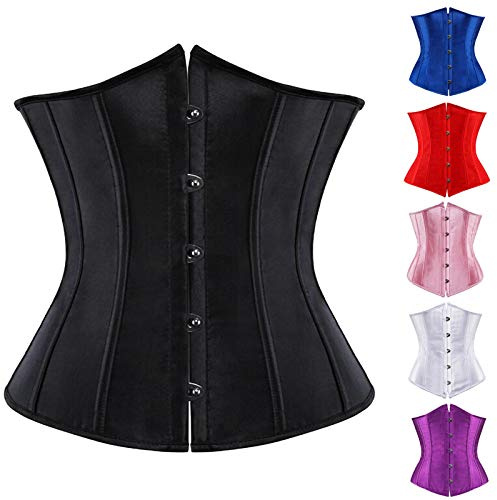 Generisch Korsett Damen Corsage Bustiers Unterbrust Shaper Body Bauchweg Korsage Satin Lace Up Waist Cincher für Halloween und Karneval Übergrößen