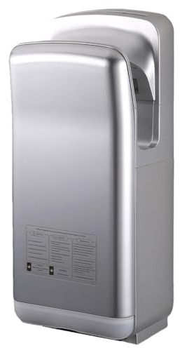 BESTXH Asciugamani Elettrico Verticale Premium, Asciugamani A Getto d'Aria Ad Alta velocità da 1850 W con velocità dell'Aria Regolabile E Filtro Hepa, Asciugamani Elettrico,Argento