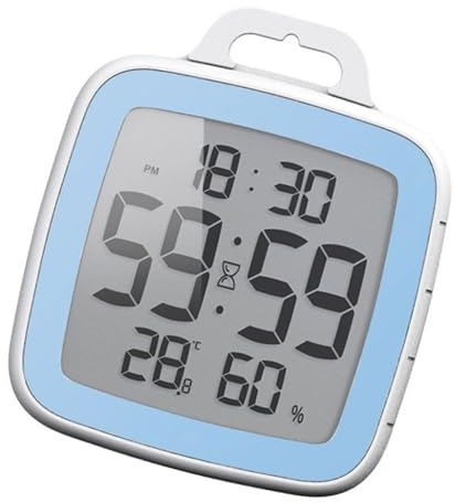 Reloj de baño con pantalla transparente con temporizador para una ejecución eficiente de tareas, gestionar los tiempos de ducha y pantalla digital del aire acondicionado