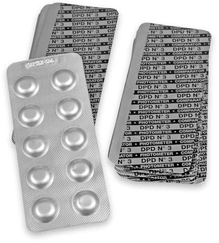 DPD 3 Photometer Tabletten Water-i.d. - Chlor-Testtabletten für Pool & Whirlpool - Gesamtchlor messen - Für PoolLab 1.0/2.0 & PrimeLab - Made in Germany (50 Stück)