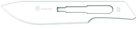 GIMA - Sterile Einweg-Klinge, aus Edelstahl, Nr. 22, 100er Pack, 27026