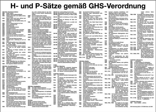 LEMAX® Aushang, H- und P-Sätze gemäß GHS/CLP-Verordnung Kunststoff weiß/Schriftfarbe: schwarz 700x500mm