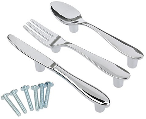 NUOLUX 3pcs couteau cuillère fourchette armoires de cuisine tiroir placard Pull manches boutons