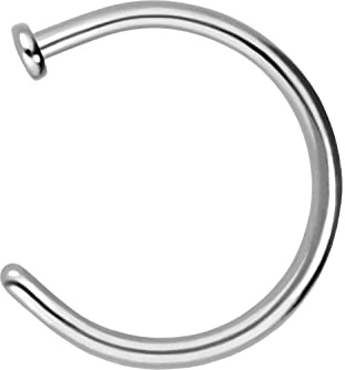 PIERCINGLINE Titan Nasenring offen PLATTE | Piercing Lippe Augenbraue Nase Ohr | Farb & Größenauswahl