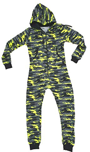 Crazy Age Damen Jumpsuit Camouflage Warm, Weich und Kuschelig Overall Onesie Jogging - Freizeit Anzug CA 2850