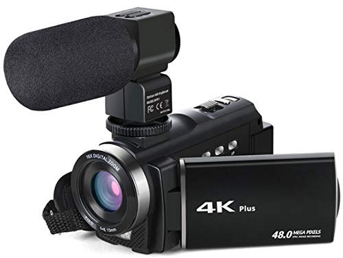 0℃ Outdoor Videocamera 4K 48MP 30 FPS Videocamera Digitale Full HD 3.0 Pollici IPS Screen Videocamera Portatile per Youtube Videocamera con Microfono e Telecomando
