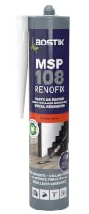 Bostik Mastic de Fixation MSP 108 RENOFIX - Cartouche de 290 ml | Mastic MS Polymères Tous Matériaux - Intérieur/Extérieur - Couleur : Blanc