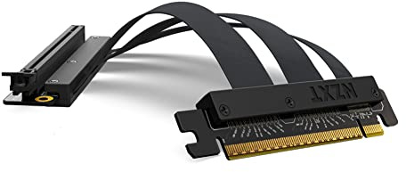 NZXT PCIe 4.0x16 Riser Cable - AB-RC200-B1 - Flexibles und abgeschirmtes Riser-Kabel – Hochgeschwindigkeitsleistung – 200 mm Länge