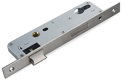 Tube frame lock Mortice lock Narrow 92mm lock Backset 35mm Tube frame lock gate door lock stainless steel garden door mortise lock Direction Adjustable(Size:85x20mm)
