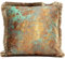 Kare Design Cojín Decorativo Leaves Fringe, Azul, Dorado, Hecho a Mano, con Cremallera, cojín de sofá, Cama, Silla, Estilo Floral, Asia, Flores, 45x45x12 cm
