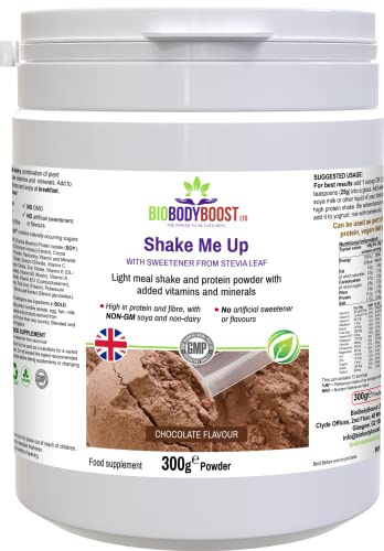 Shake Me Up | Delizioso sapore di cioccolato | Frullato leggero e polvere proteica arricchita con vitamine e minerali | 300 g di polvere vegana