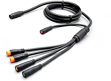 XBERSTAR Elektrofahrrad 1T4 1T5 Wasserdicht Kabel Controller Licht Ebrake Drosselklappe Display E-Bike Kabel Umwandlung Zubehör E-Bike Integration Kabel Wasserdicht 1-5 für KT Controller(Schwarz)