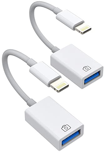 Lightning USB Adapter Kabel(2Pack)Iphone Klinke OTG Tastaturen USB Stick Kartenlesegerät Kamera Kartenleser Maus Zubehör Flash Drive Kompatibel mit 14 13 12 11 Pro Max Mini 8 7 Plus X Xr Se 6 ip-USB