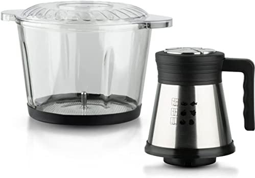 Picadora de carne, licuadora de alimentos, tazón de vidrio de 800 W y 3 litros, batidor eléctrico de control de 2 velocidades, picadoras for verduras, frutas, cubitos de hielo, negro (color: Svart, ta