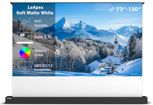 WUPRO LeApex Pantalla Proyector Exterior 72 Pulgadas Soft Matte White | Superficie Anti-Speckle | Pantalla de Suelo | Para Salas Oscuras | Compatible Con Todos Los Proyectore