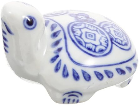 FRCOLOR Décoration Porcelaine Bleue Et Blanche Sculpture De Tortue Flottante Accessoire De Paysage pour Aquarium Et Bureau Élégant Ornement pour Amateurs De Reptiles Thé