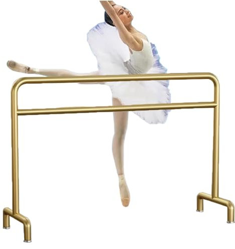 ULPro Ballettstange, Gold, doppelschichtig, einfache Ballettstange, Mobile Beinpresse aus Metall, geeignet für Heimtanzstudios, Schulen (Gold, 1 m)
