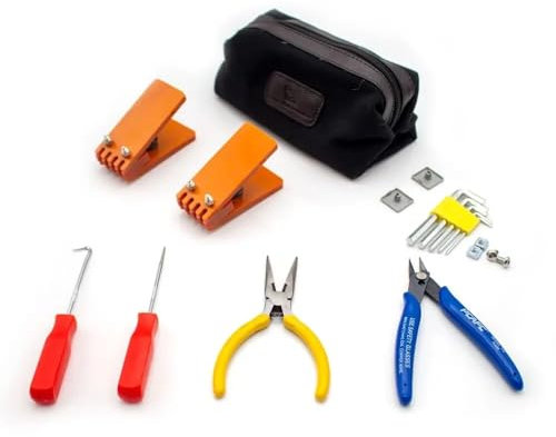 Toplionace Set di Strumenti per Tendifilo per Macchina per Incordare le Racchette da Badminton (Morsetto in Resina)