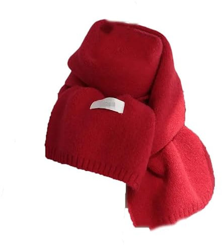 Hgvcfcv Wollschal Herren Damen Winter Herbst Paar Schalldämpfer Einfach Warm Vielseitig Strickschal Herren Damen, rot, 100WOOLSCARF