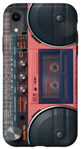 Hülle für iPhone XR Boombox Throwback Retro Musik 80er & 90er Koralle Ghettoblaster