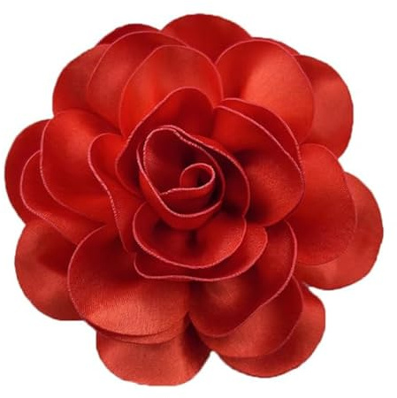 120MM Grande Broche En Satin Avec Fleur De Rose - Grande Broche En Tissu Camélia Classique Pour Fête De Mariage Danse Banquet Pour Femme - Accessoires De Costume - Bijoux Cadeaux