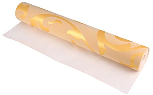 TOPINCN Papier Peint Mural au Design Baroque doré, Papier Peint Amovible Auto-adhésif Imperméable, Décoration de la Maison, Motifs Uniques, Papier Peint Non tissé pour Chambre à Coucher