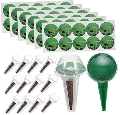 KONTONTY Gartenkorb Für Hydrokultur Feuchtigkeitskuppel Anzuchtkörbe Und Schwämmen Für Indoor Gartenarbeit Körbe Deckel Und Etiketten Für Pflanzensetzlinge