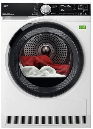 AEG WiFi Wärmepumpentrockner 8 kg mit SmartDry, Serie 9000: AbsoluteCarePlus Daunentrocknung, Punktgenaue Ergebnisse mit 3D-Scan Restfeuchteermittlung, Energiekl. A, Trommelbeleuchtung, TR9XW80880
