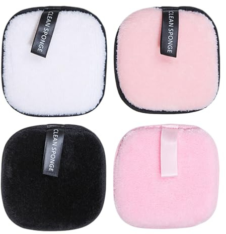 Wiederverwendbare Make-up-Entferner-Pads, 4 Stück, Make-up-Entferner-Tuch, Gesichtspads, Mehrzweck-Pads, weich, waschbar, für Lidschatten, Mascara und Lippenstift-Zubehör