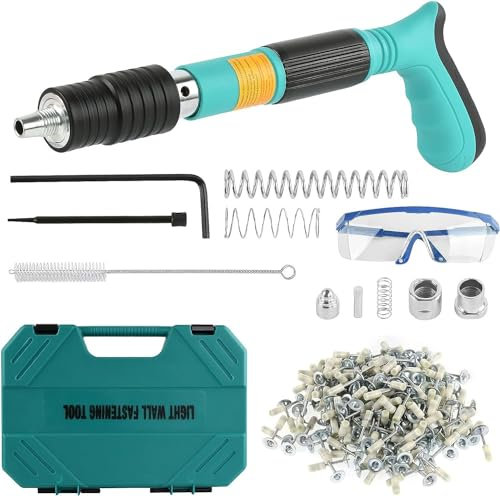Pistola Manuale Sparachiodi con 120 chiodi tondi, Pistola per Unghie Sparachiodi, Pistola sparachiodi portatile, Strumento di fissaggio della parete del (C)