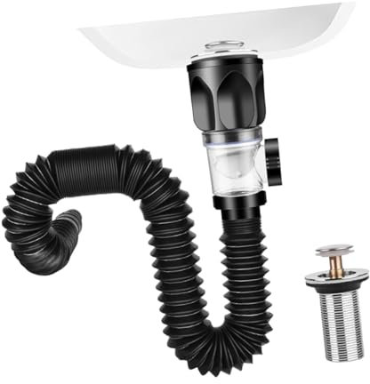 Tuyau de vidange extensible et flexible pour évier - Réglable - Anti-fuite - Universel - Pour salle de bain et cuisine - Pour tuyau d'eau de 40 à 50 cm