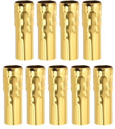 PATIKIL 3.15 Tall Candle Covers Sleeves, 9 Pcs Metal E14 Chandelier Socket Sleeves with Dripping Candelabra Base Accessories Bulb Light Base Holder for Lighting Lamps DIY, Swimming Gold