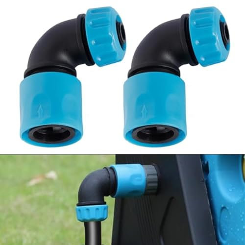 2 Pack ABS Hose Elbow Quick Connectors 90 Degree 1/2 Inch (12.5mm) Coupling Adapters For Garden Irrigation Greenhouse Car Wash